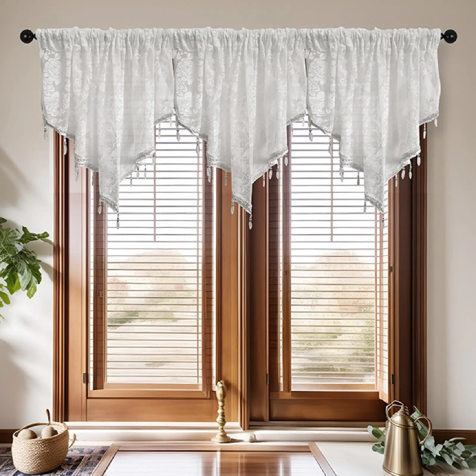 Window Valance Decorative Easy Installation Home Decor Lightweight Kitchen