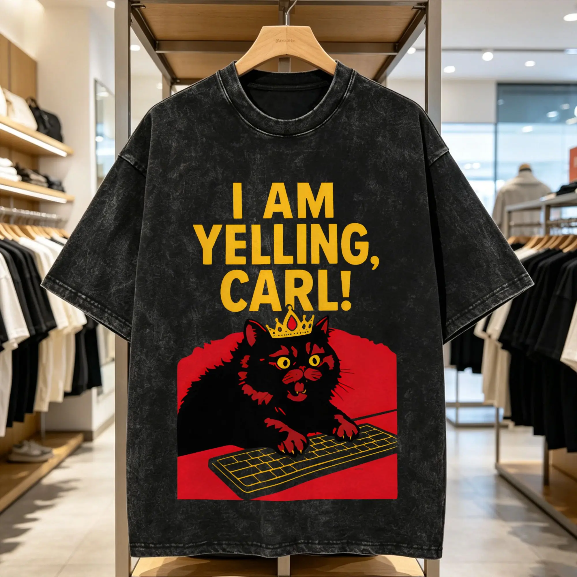 Men's Dungeon Crawler Carl T Shirts  I Am Yelling Tops Summer Y2K Fun Short Sleeves T Shirt O-Neck Popular Casual Tee Shirt Hot