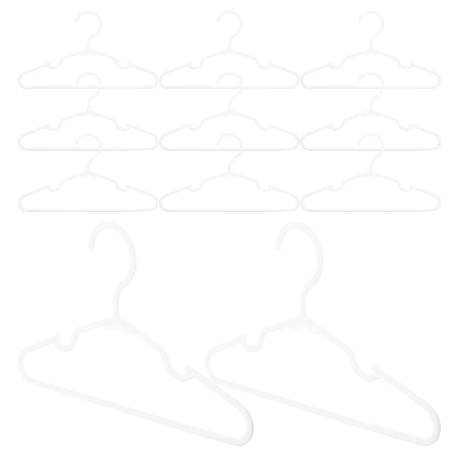 

50Pcs Children Clothes Hangers Plastic White Non Slippery Baby Toddler Closet Organizers Laundry Drying Short Hangers for Closet