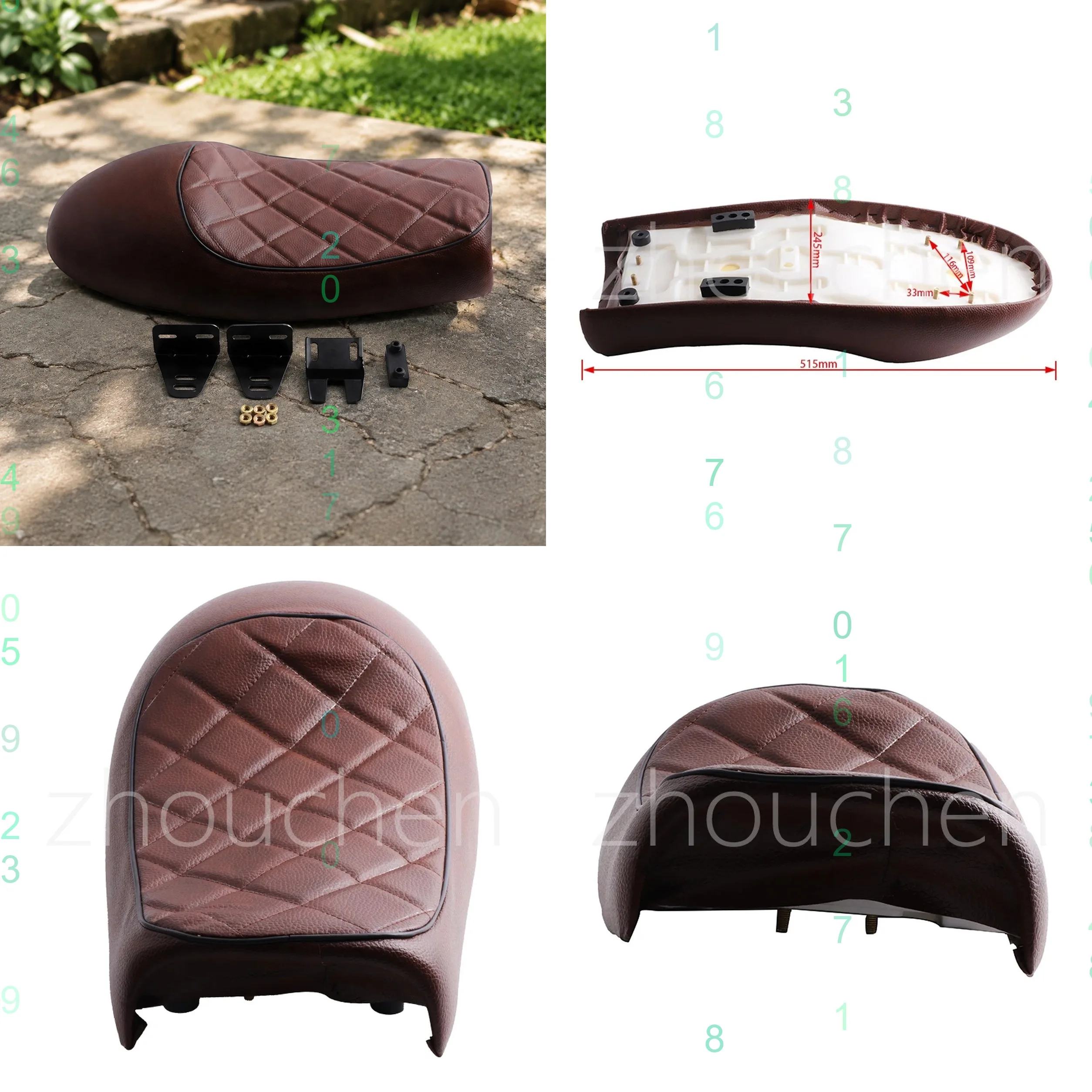 Motorcycle Cafe Racer Seat Universal Vintage Hump Saddle Flat Pan Retro Seat for CB125S CB200 CB350 CL350 CB400