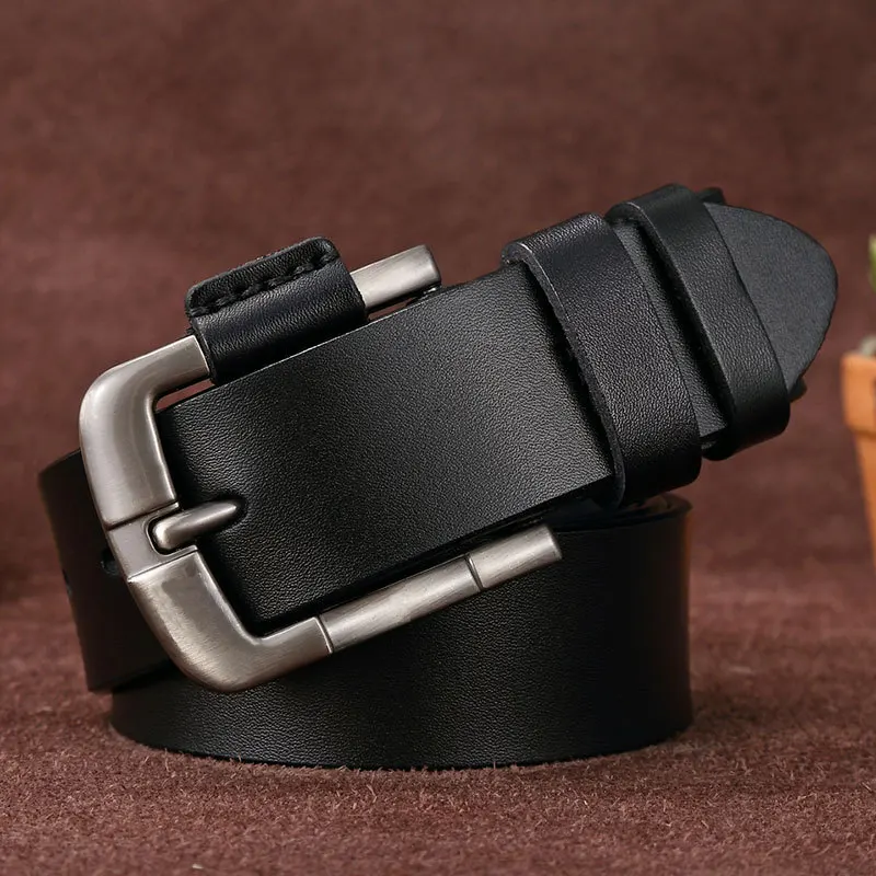 3.2cm Men Belt Male High Quality Leather Belt Men Male Genuine Leather Strap Luxury Pin Buckle Fancy Vintage Jeans