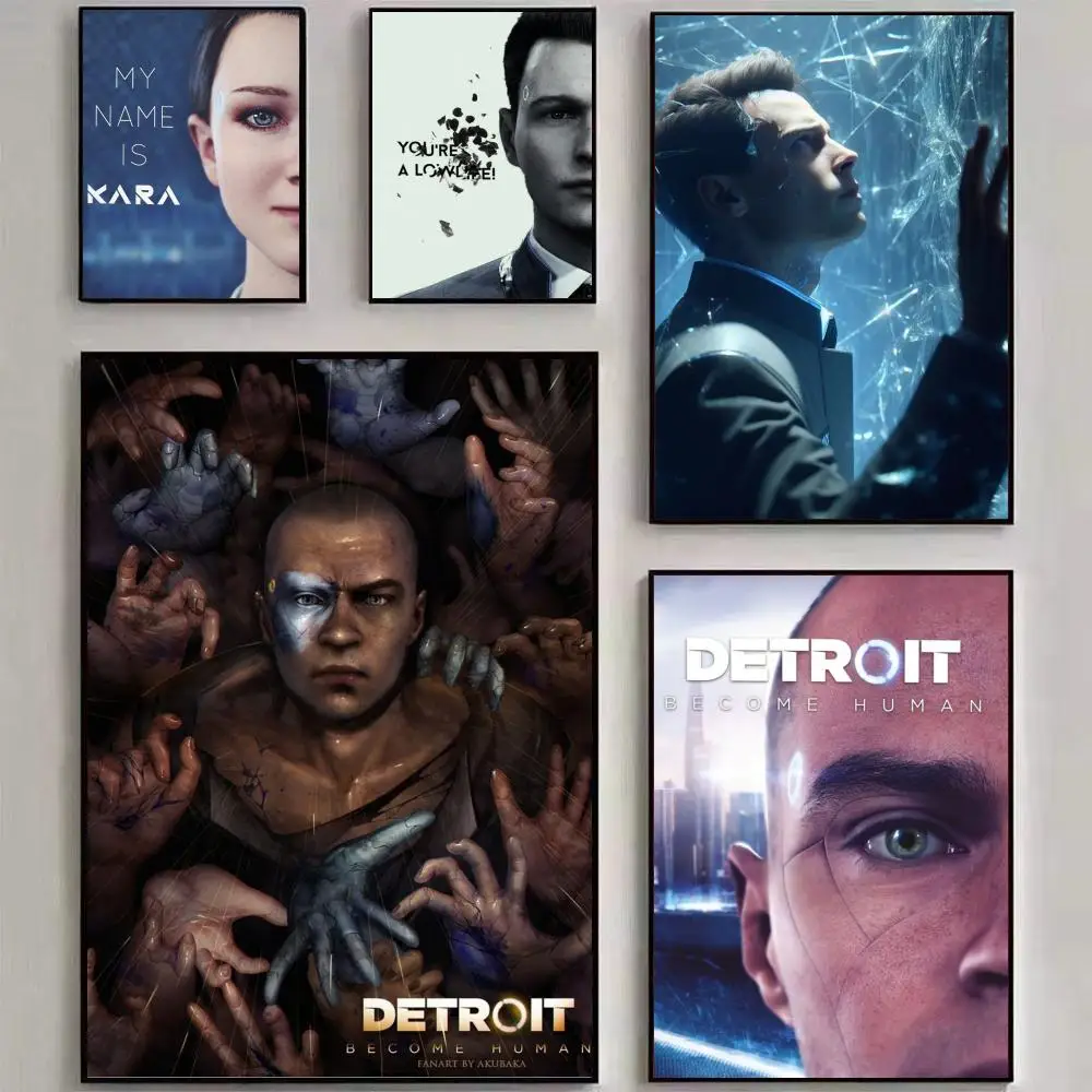 D-Detroit B-Become Human Hot ANIME Poster, Wandkunstdruck, geeignet für Wohnzimmer, Schlafzimmer, Bar, Salon, Heimdekoration, Geschenk