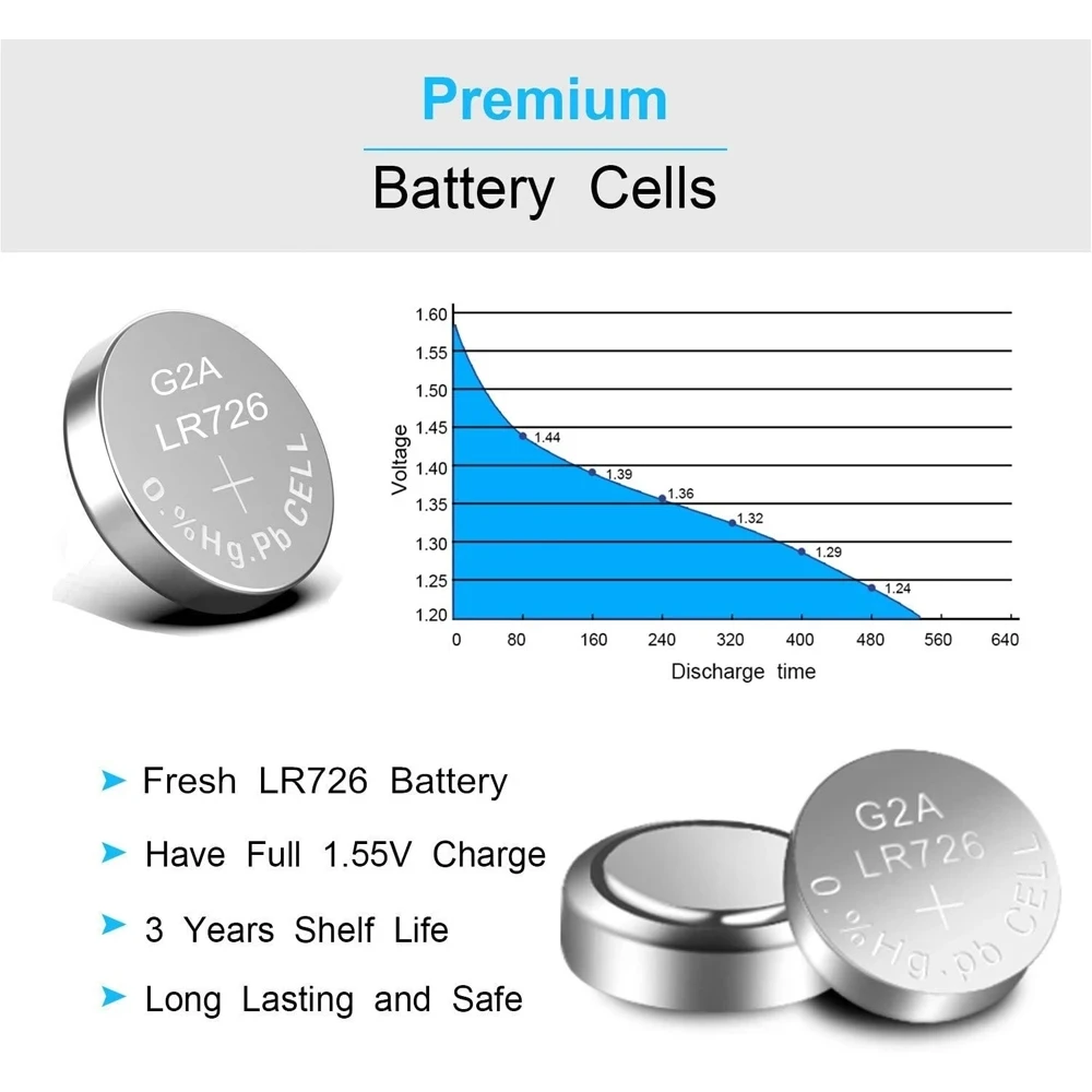 بطاريات أزرار للساعات ، بطارية خلية عملة تعمل عن بعد قلوية AG2 ، LR726 ، بليو ، oy ، oy V ، SR726 ، SR726SW ، CX59 ، L726 ، 2-50 ألعاب