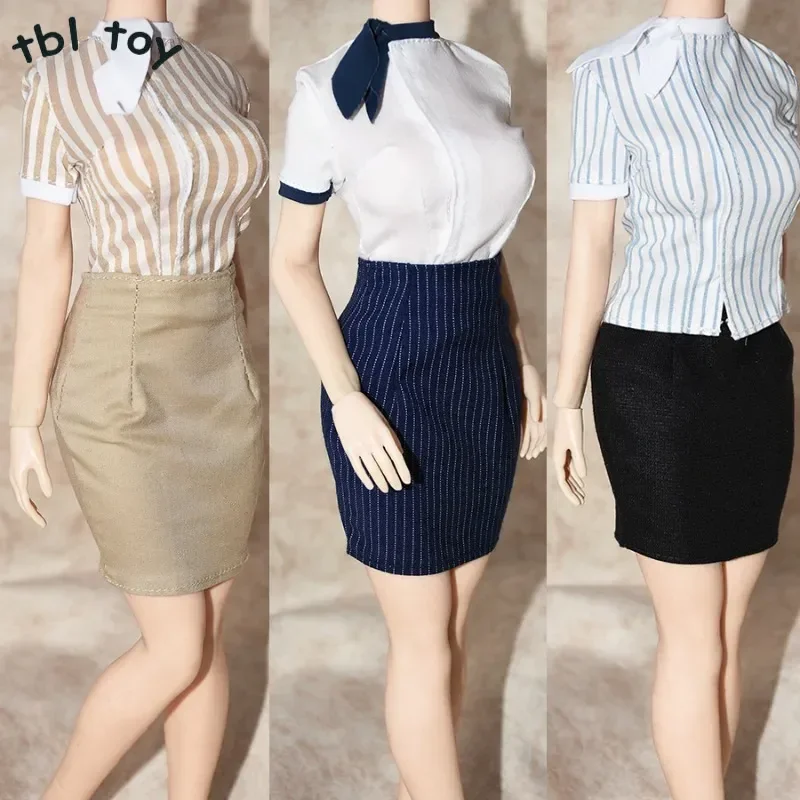 1/6 Scale Professional Women's Stewardess Uniform Shirt Skirt Clothes for 12