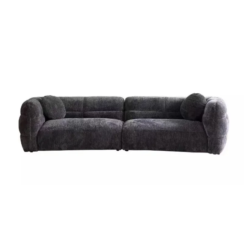 Italian simple fabric straight row sofa
