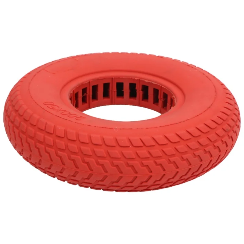 

200x50mm ExplosionProof Solid Tyre Rubber Tire Hollow Out Damping For Electric Scooter(Red )
