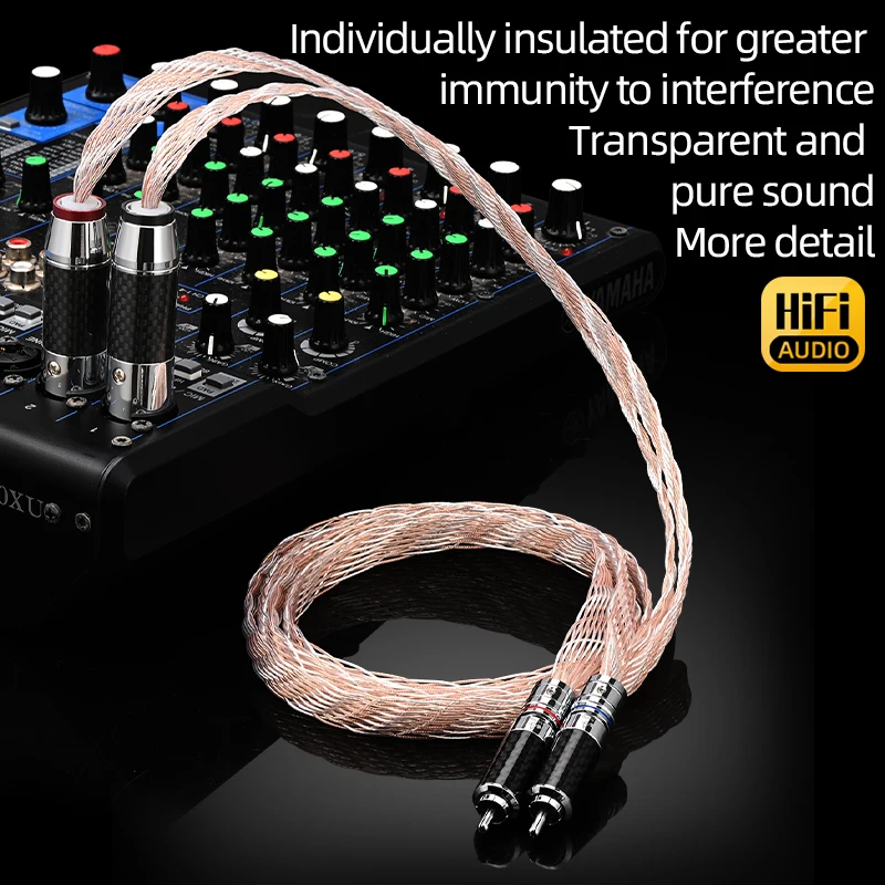 Kabel Audio HiFi XLR RCA do adaptera 7N OCC Mixed srebrny profesjonalny XLR do kabel RCA przedłużacz do kina domowego XLR zbalansowany XLR