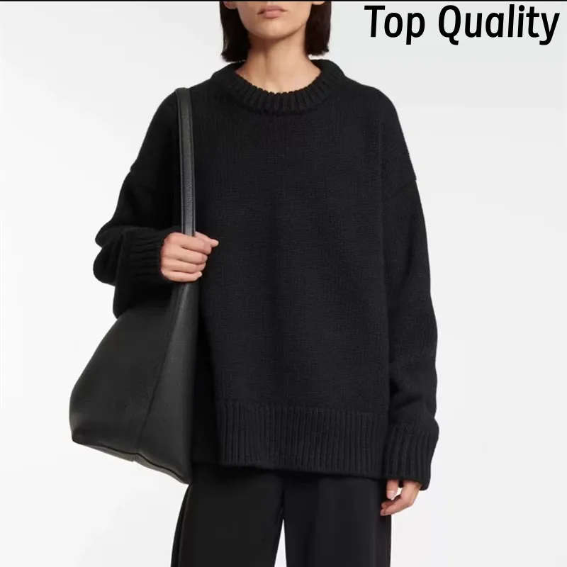 Women's minimalist sweater new autumn and winter thick style women's outerwear fashionable and comfortable sweater