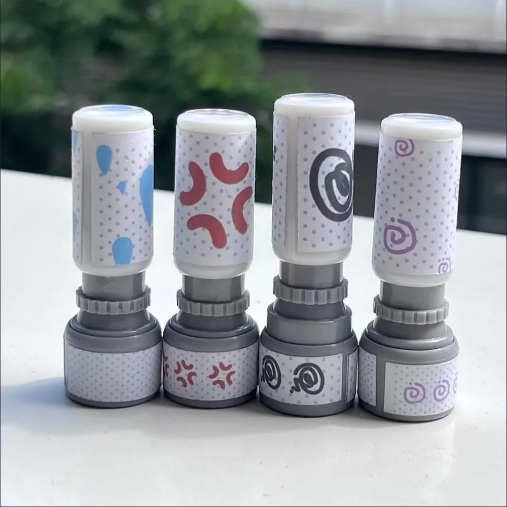 New Japanese Manga Mood Tracker Stamp Mini Creative Symbol Press Seal Reusable Clock In Tool DIY Decoration Stamp Daily Journal