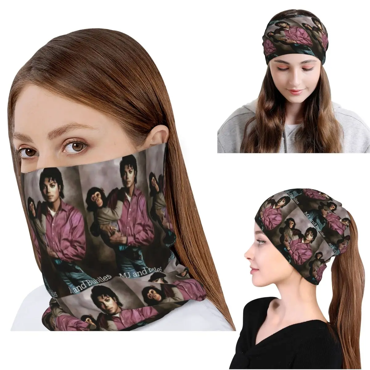 

Michael Jackson Bandana Neck Gaiter Wrap Mask Scarf Warm Face Mask Beanies Hat for Men Women Adult Winter