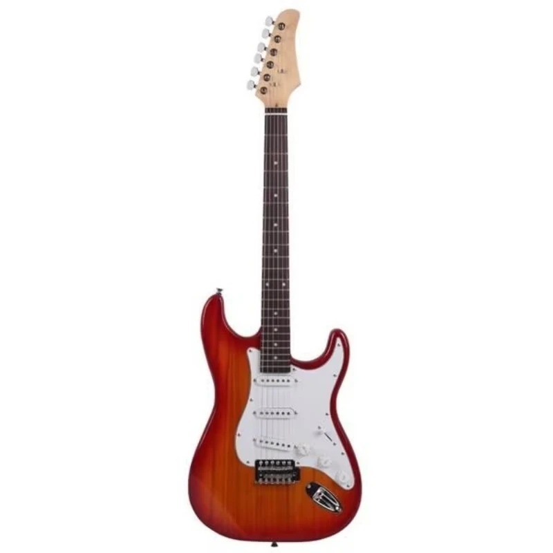 Sunset red electric guitar with red sandalwood fretboard