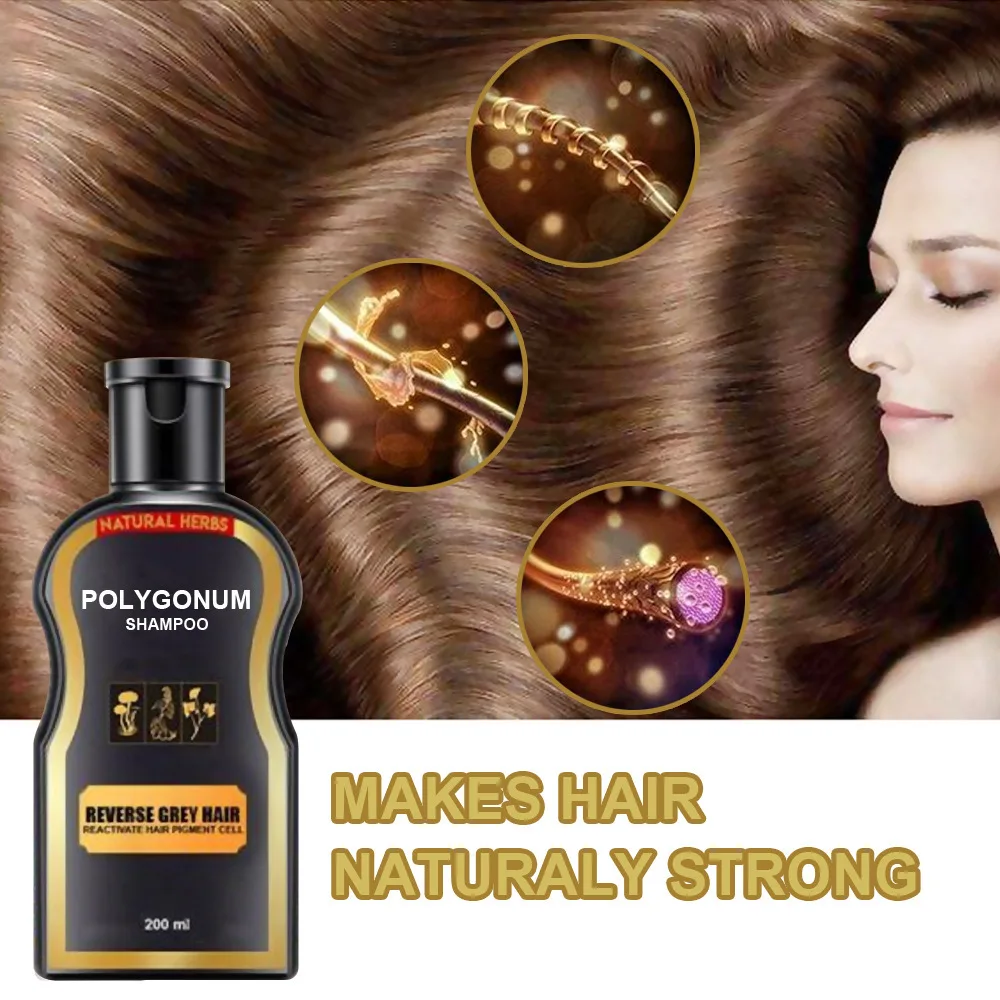 

1 Bottle 200ml Polygonum Multiflorum Shampoo Black Hair Care Shampoo Cleaning, Nourishing, and Smoothing Shampoo