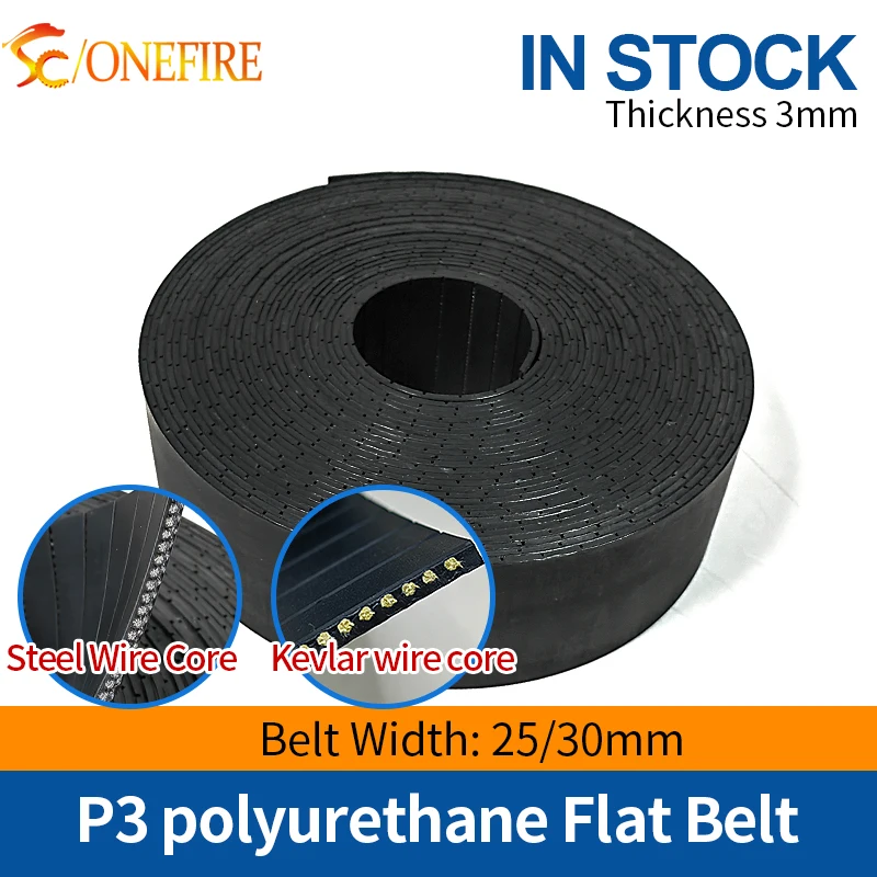 RAHBI P3 Flachriemen 25 Mm X 3 Mm – Schwarzes Pol Produktbild-Vorschau 2