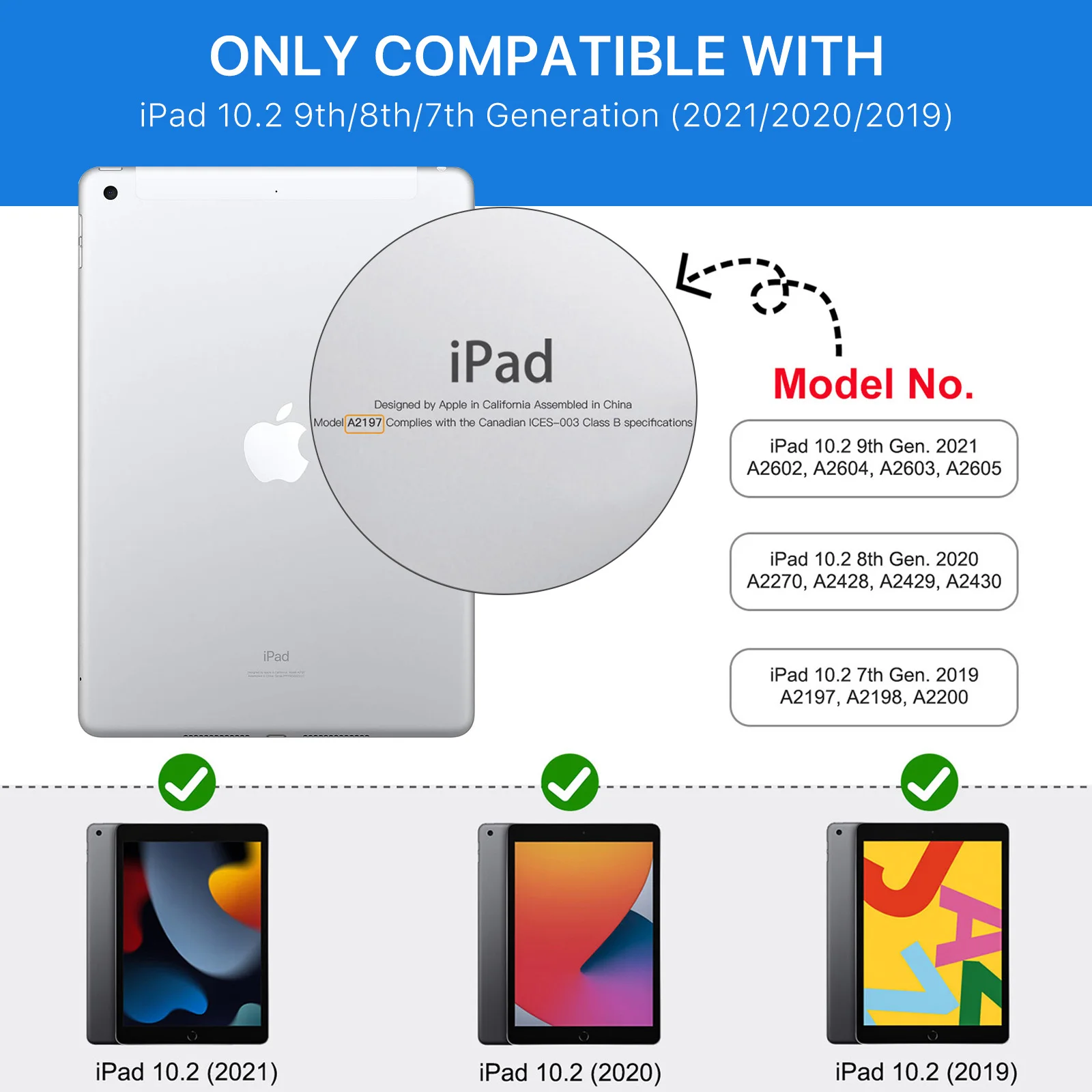 MoKo for iPad 9th/8th/7th Generation Case 10.2-Inch 2021/2020/2019 with Pencil Holder Slim Light Trifold Smart Protective Cover
