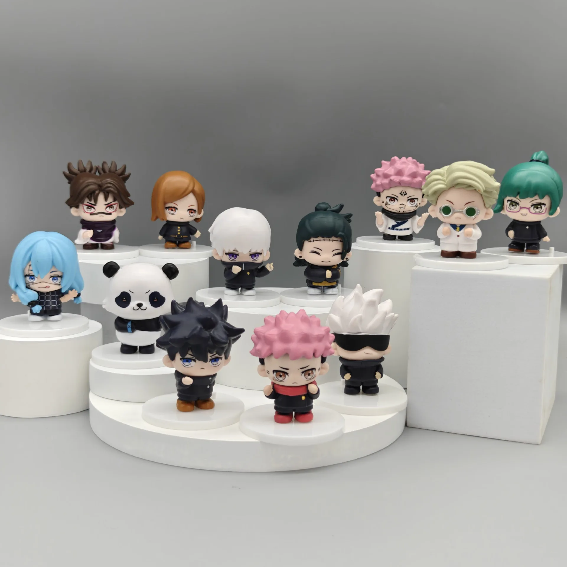 

12pcs Q Edition Jujutsu Kaisen Anime Cartoon Figures Model Suguru Geto Geto Suguru Action Figure PVC Car Decoration Toy Gift
