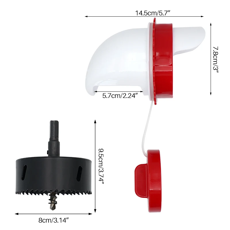 Enhanced Version Chicken Feeder Poultry Feeding Supplies DIY Rain Proof Poultry Feeder Feed Kit For Buckets Barrels Bins Troughs