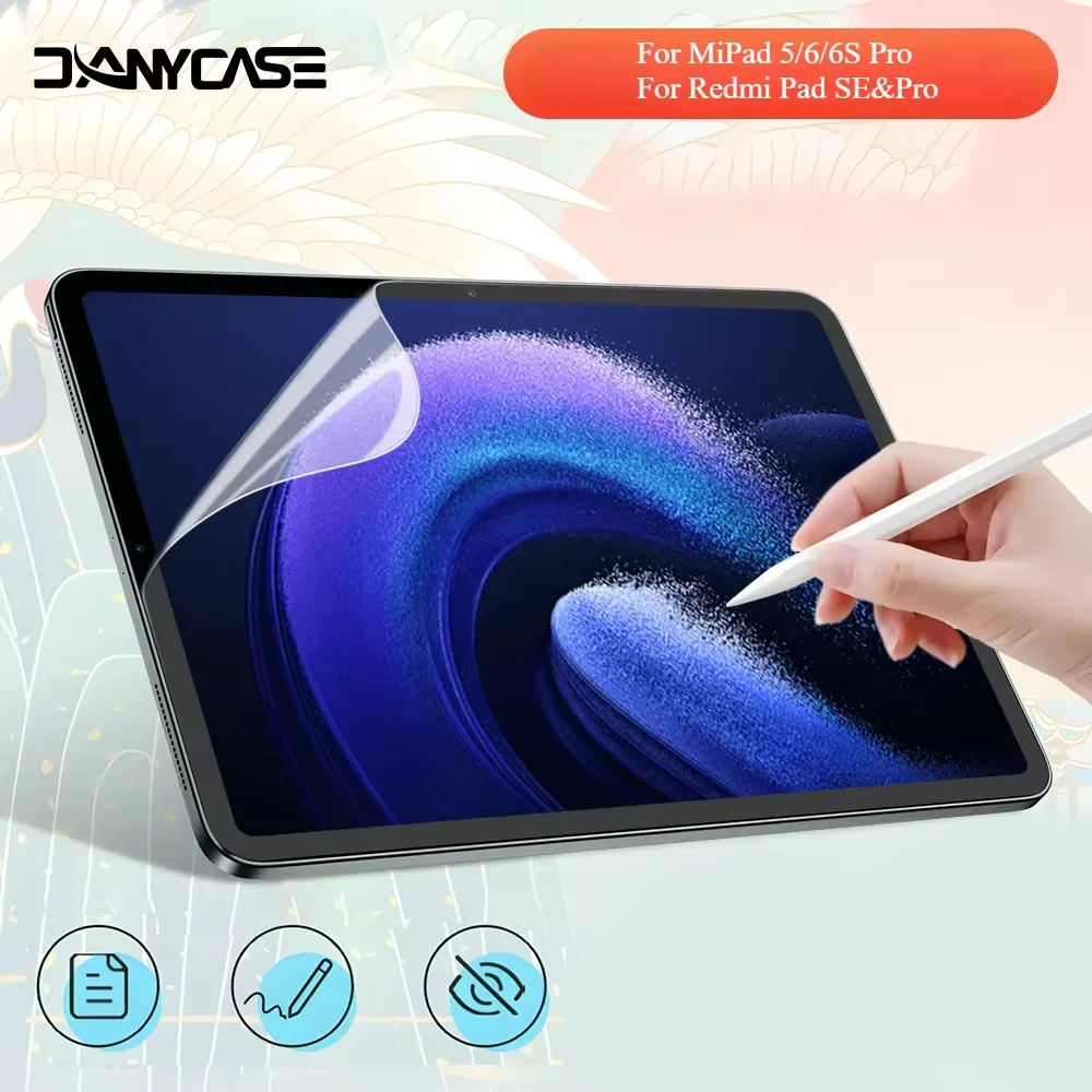 2pcs For Xiaomi Pad 6S Pro Screen Protectors Paper Feel Film for Mi Pad 6/5 Pro 11in Redmi Pad 10.61 Matte PET Painting Write