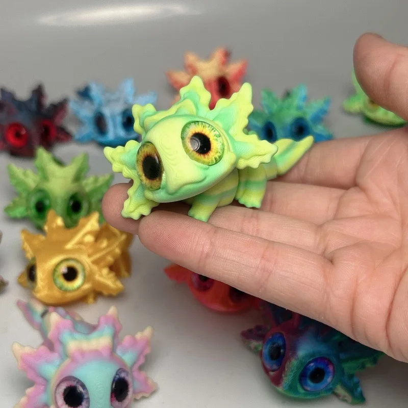 3D-gedrucktes kleines Tier-Set, gemeinsames süßes Salamander-Baby, 3D-gedruckte Tiere für Zuhause, Büro, Basteln, bedruckte Figuren, Weihnachtsgeschenke