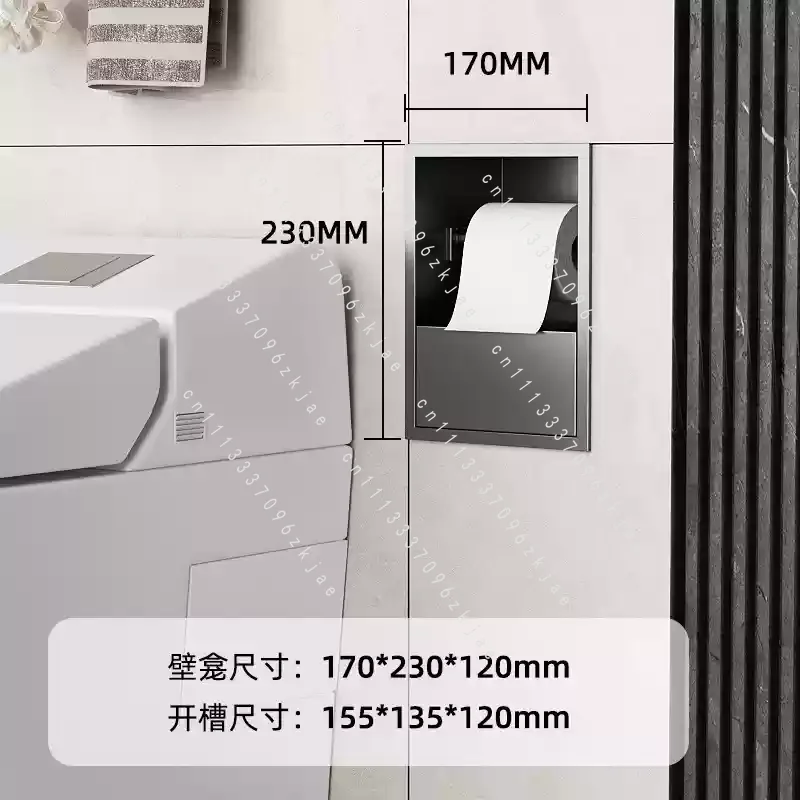 Stainless Steel Recessed Bathroom Storage Cabinet - Wall Niche Tissue Box Toilet Paper Holder Organizer