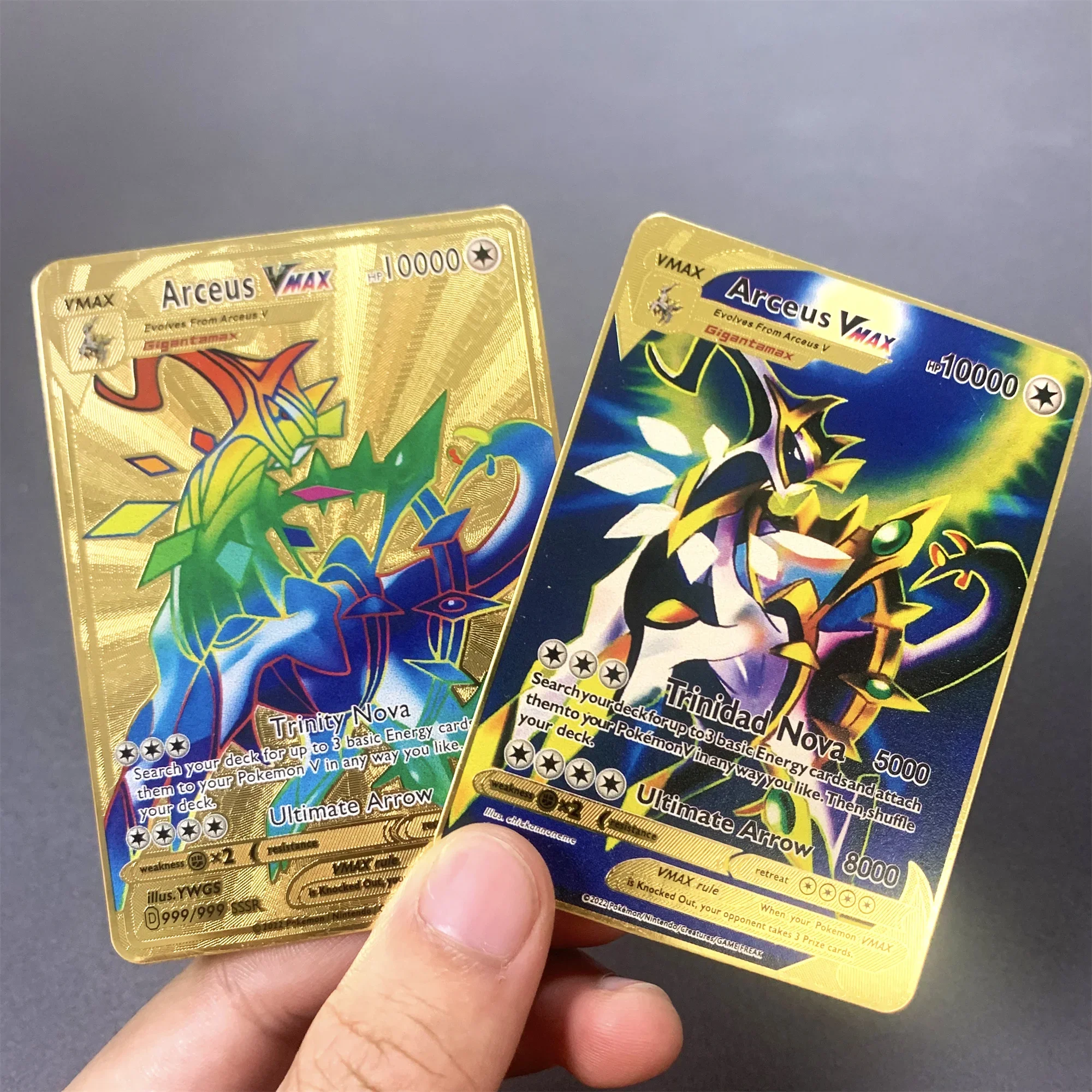 10000HP Charizard Vmax การ์ดโปเกมอนบัตรคำภาษาอังกฤษโลหะ Arceus GX Vstar V Golden Limited ของขวัญสำหรับเด็กการ์ดสะสมการต่อสู้