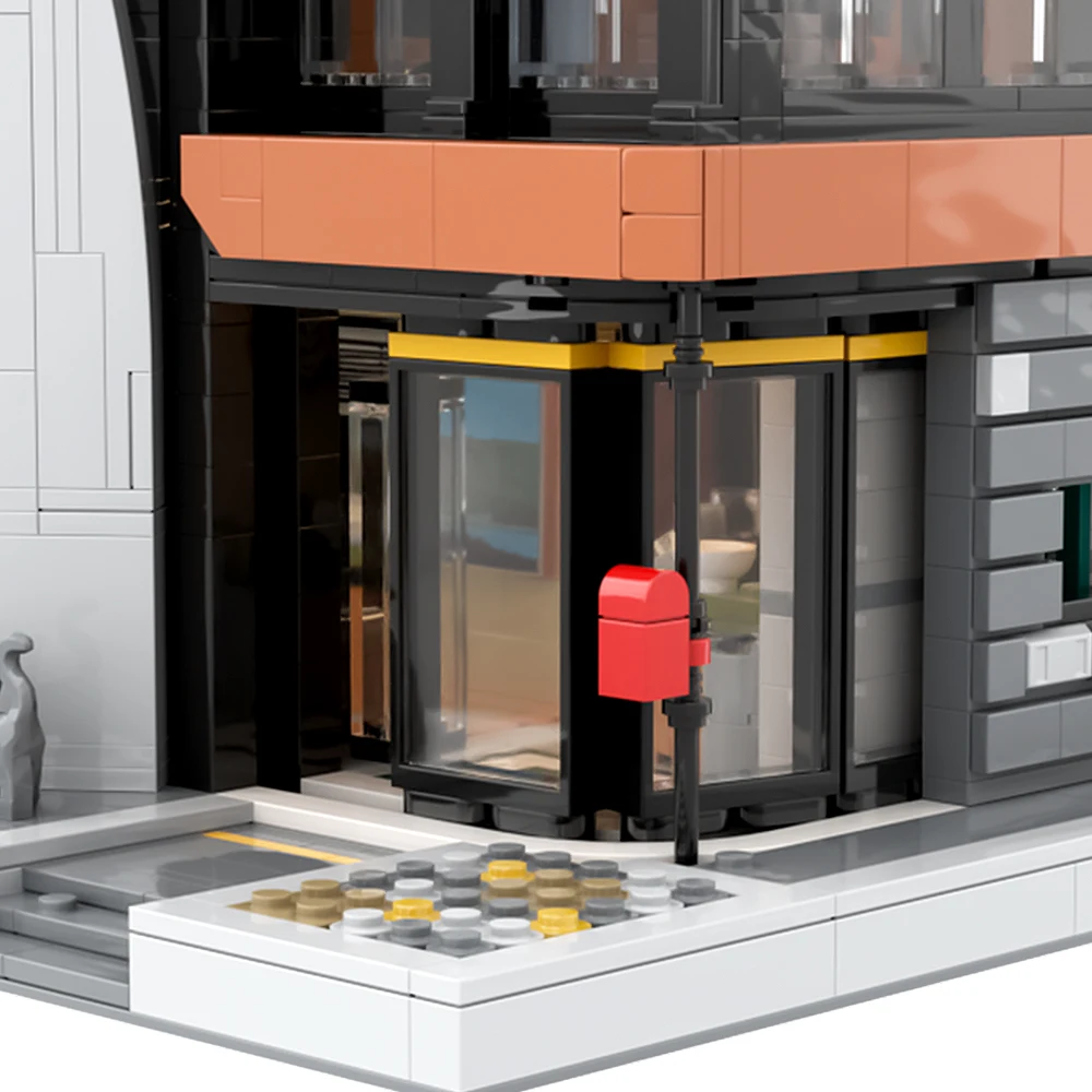 MOC Nowoczesna Architektura Biuro Szef na górze Model Klocki Budowlane Ratusz Cegły Mini Modularny 10273 Nawiedzony Dom Zabawka Prezent