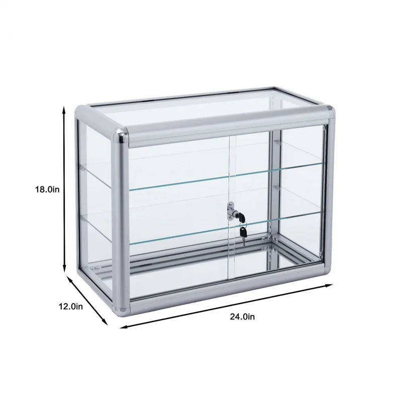 custom.Commercial glass hand-made counter display cabinet multi-layer jewelry display cabinet simple glass display showcase