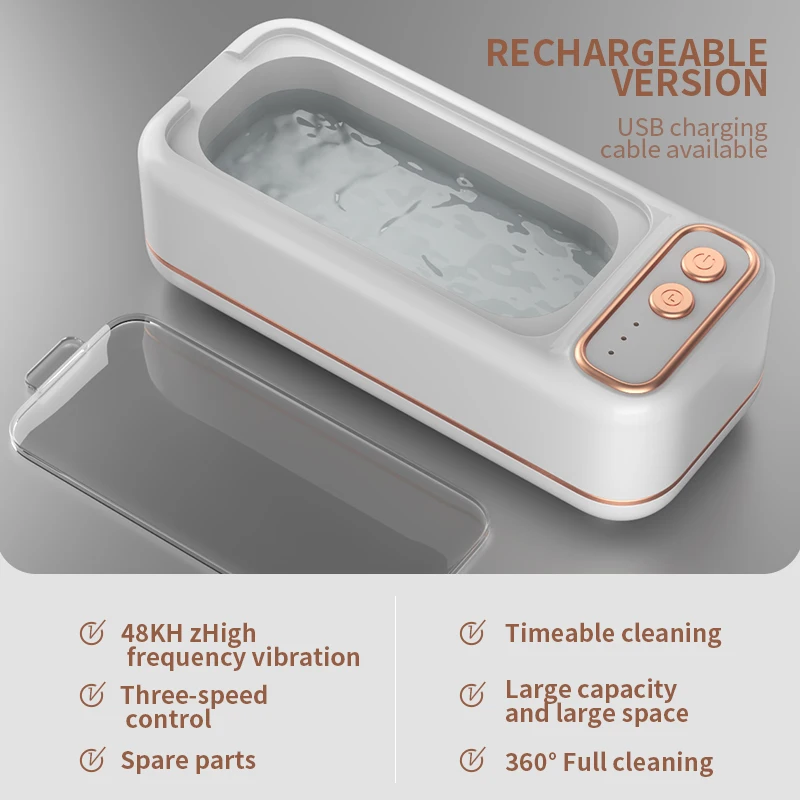 Portable Ultrasonic cleaning machine, Travel Cleaner, USB Charging | High Frequency Vibration Cleaning Machine