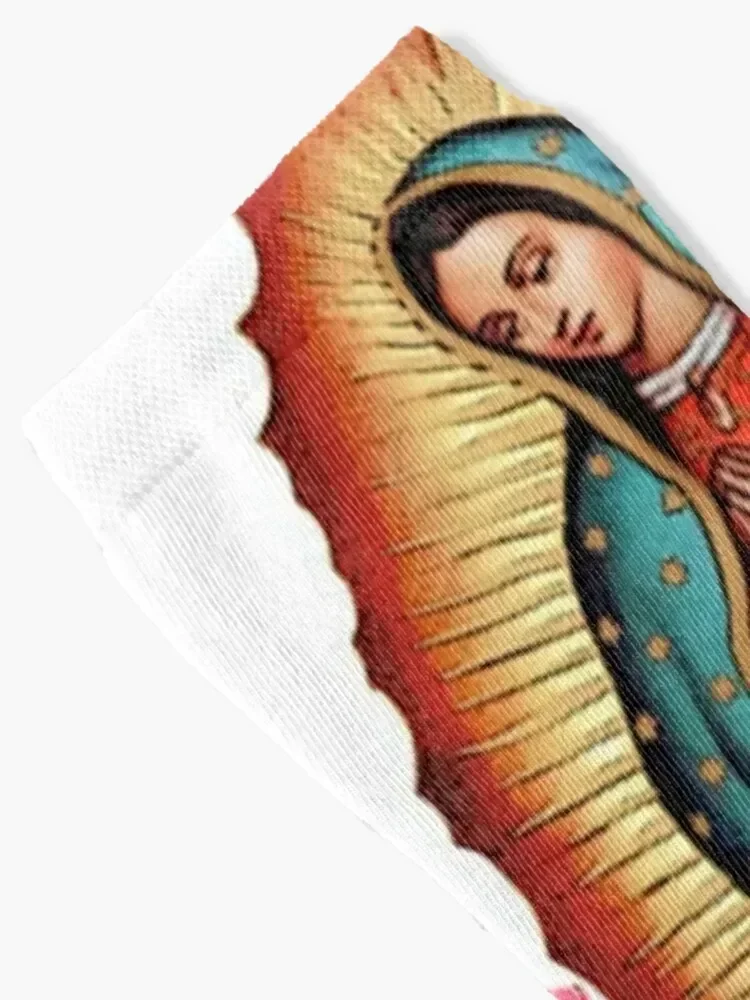 Our Lady Of Guadalupe Virgin Mary Socks Christmas summer floor Non-slip Socks For Girls Men's