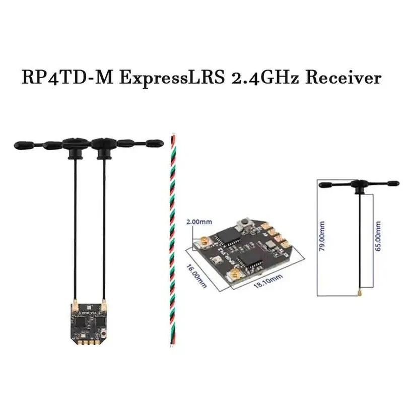 

RP4TD-M ExpressLRS 2,4 ГГц Мини-приемник True Diversity с двойной антенной RC аксессуары