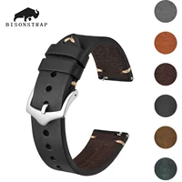 BISONSTRAP, correa de reloj de piel de vaca auténtica de lujo Crazy Horse, 18mm, 19mm, 20mm, 21mm, 22mm, 23mm y 24mm, pulsera para hombre