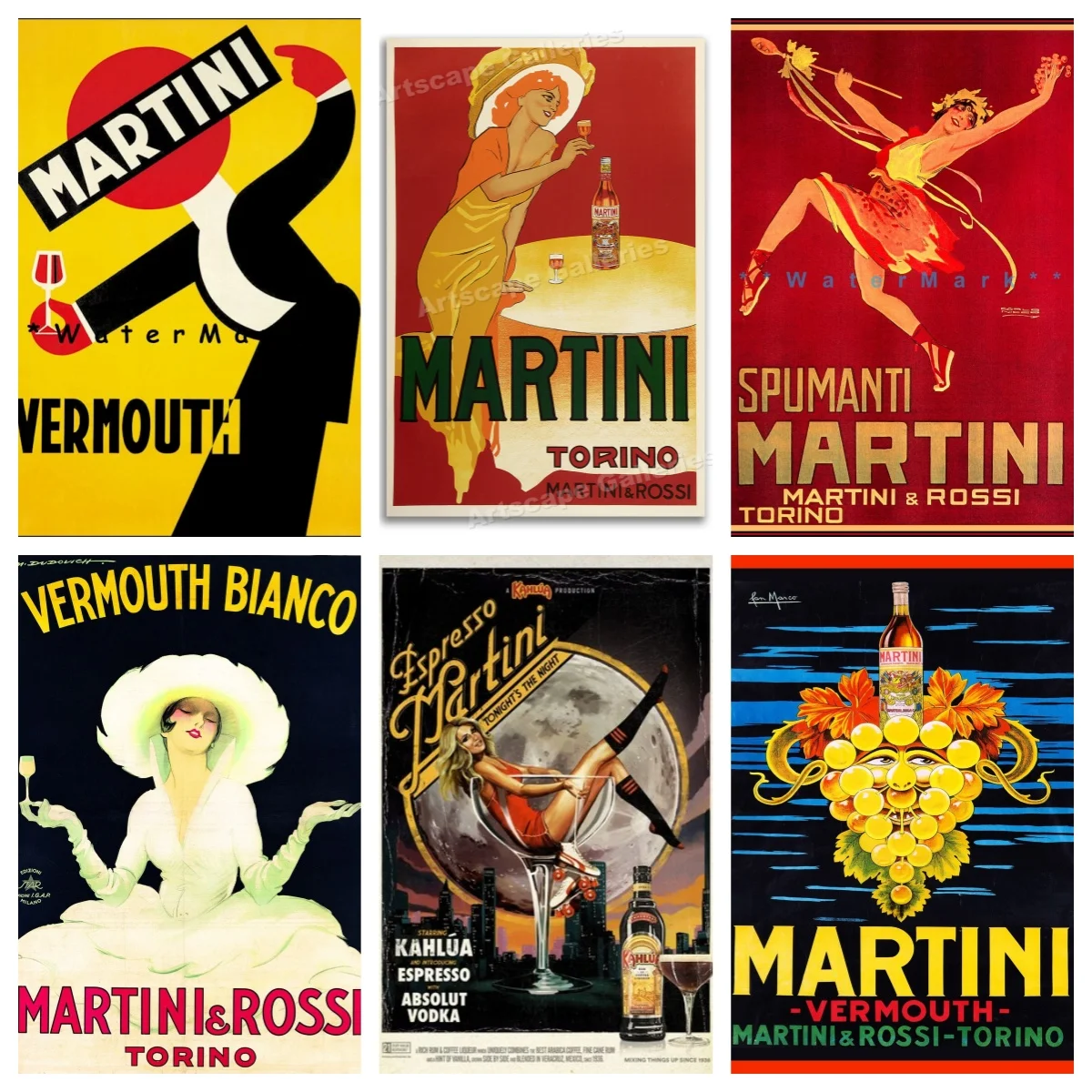 Vermouth Martini Vintage Poster Print Italian Liquor Wine Advertising Art