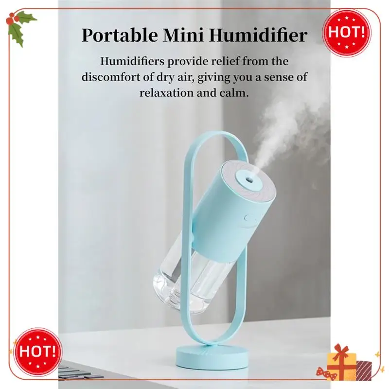مرطب هواء صغير محمول من ABLE-USB مع لون LED 360 °   إغلاق تلقائي للضباب البارد للسفر في المكتب المنزلي