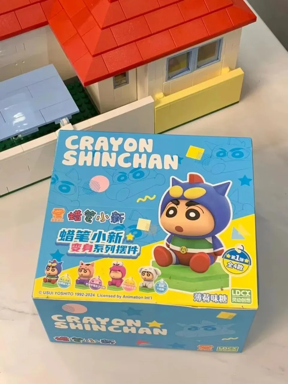 MINISO Crayon Shin Chan กล่องตาบอด Handmade Renovation Series ไข่อาหารเกม Dynamic Light Wave แฟชั่นกล่องตาบอด Handmad ของเล่นน่ารัก