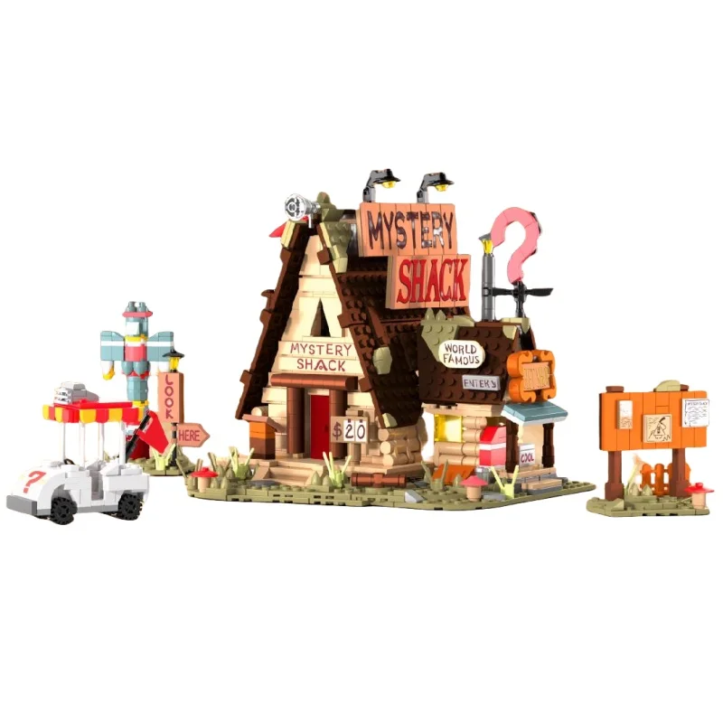 

The Mystery Shack Modular Gravityed Fall house Building Block Fans Toy for Kids Birthday Gifts Farm Architecture Bricks Model