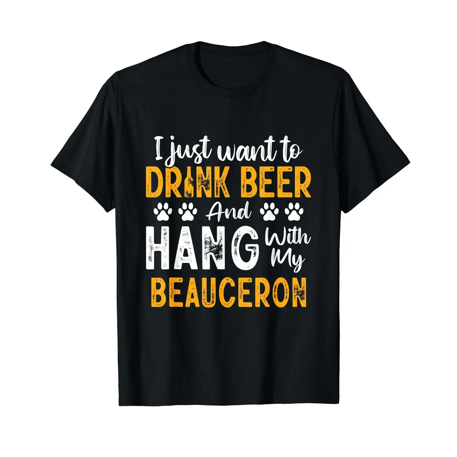 Drink Beer And Hang With My Beauceron Funny Red Stocking Dog T Shirt vintage Washed fashion designer clothes Casual Comfortable