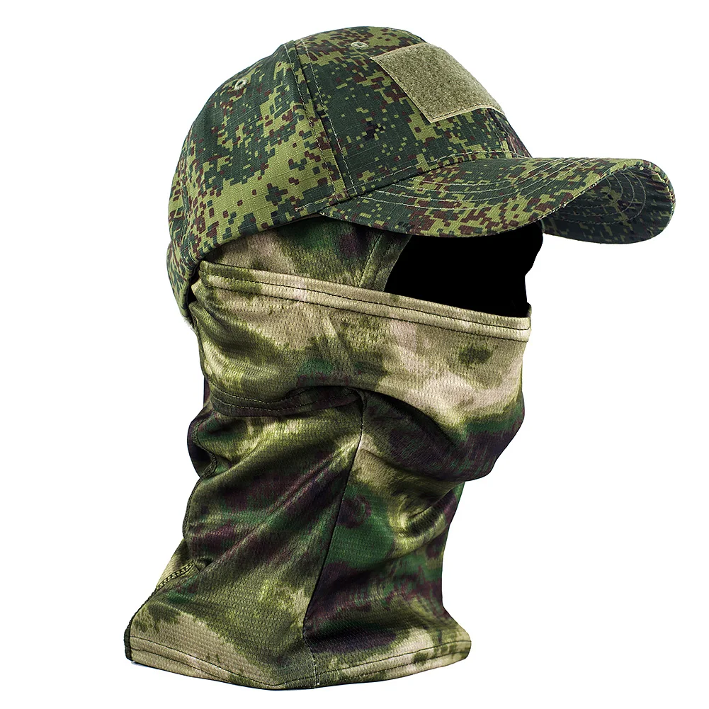 Unisex camuflagem máscara chapéu, boné de beisebol, Gorros, Skullies, Hip Hop, malha, elástico, ao ar livre