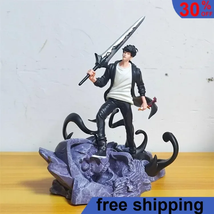 20cm Solo Leveling Anime Figures Cheng Xiaoyu Sung Jin Woo Battle Scene Action Figures Collection Ornaments Model Doll Gift Toys