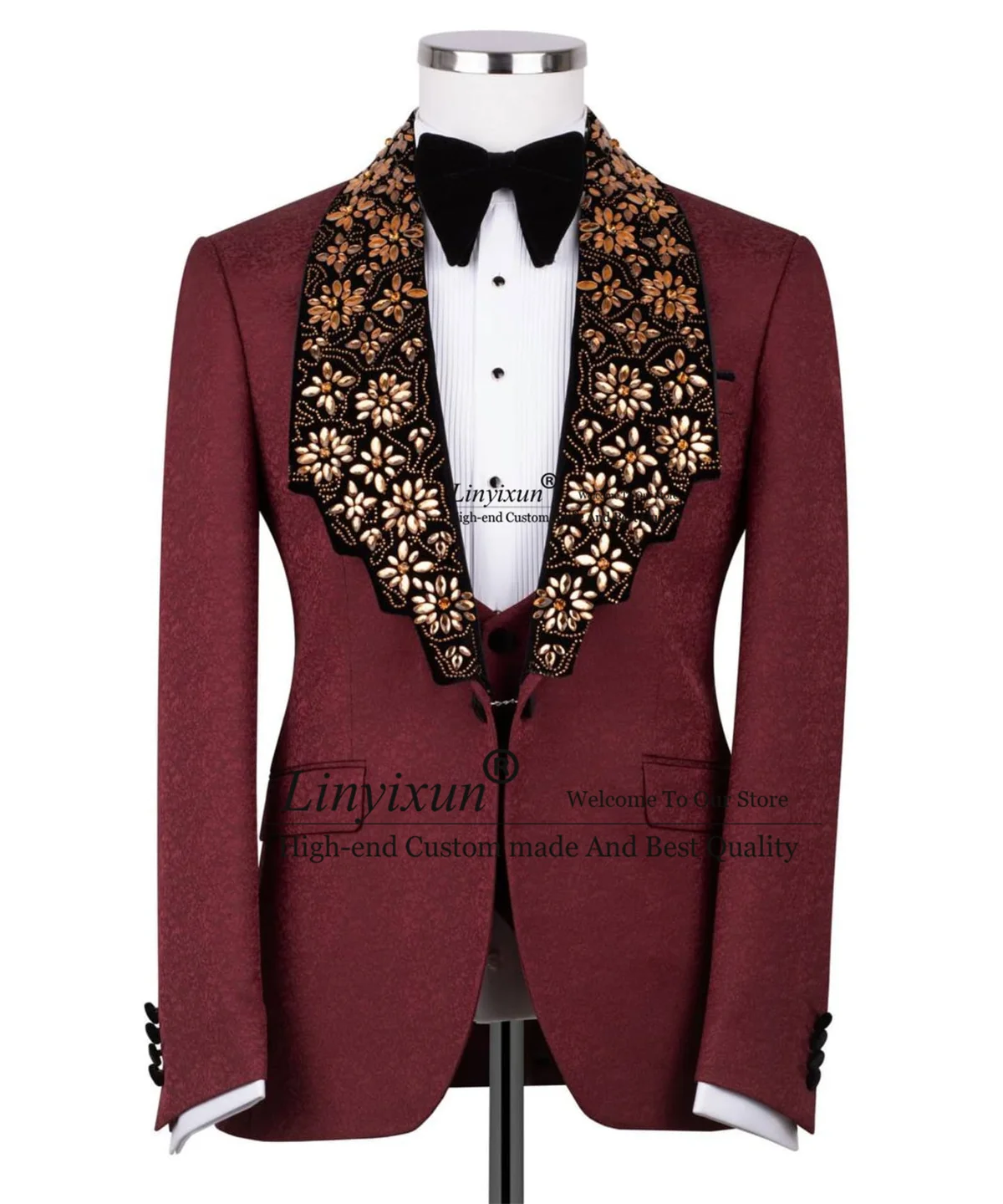 

Мужские костюмы из жаккарда с блестками и кристаллами, смокинги для жениха, свадебные пиджаки, индивидуальный пошив, комплекты из 3 предметов, костюм homme