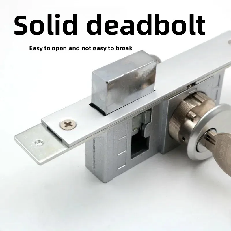 Universal Aluminum Alloy Profile Door Double-sided Lock Cylinder Lock with Frame Glass Door Accessories Ground Lock