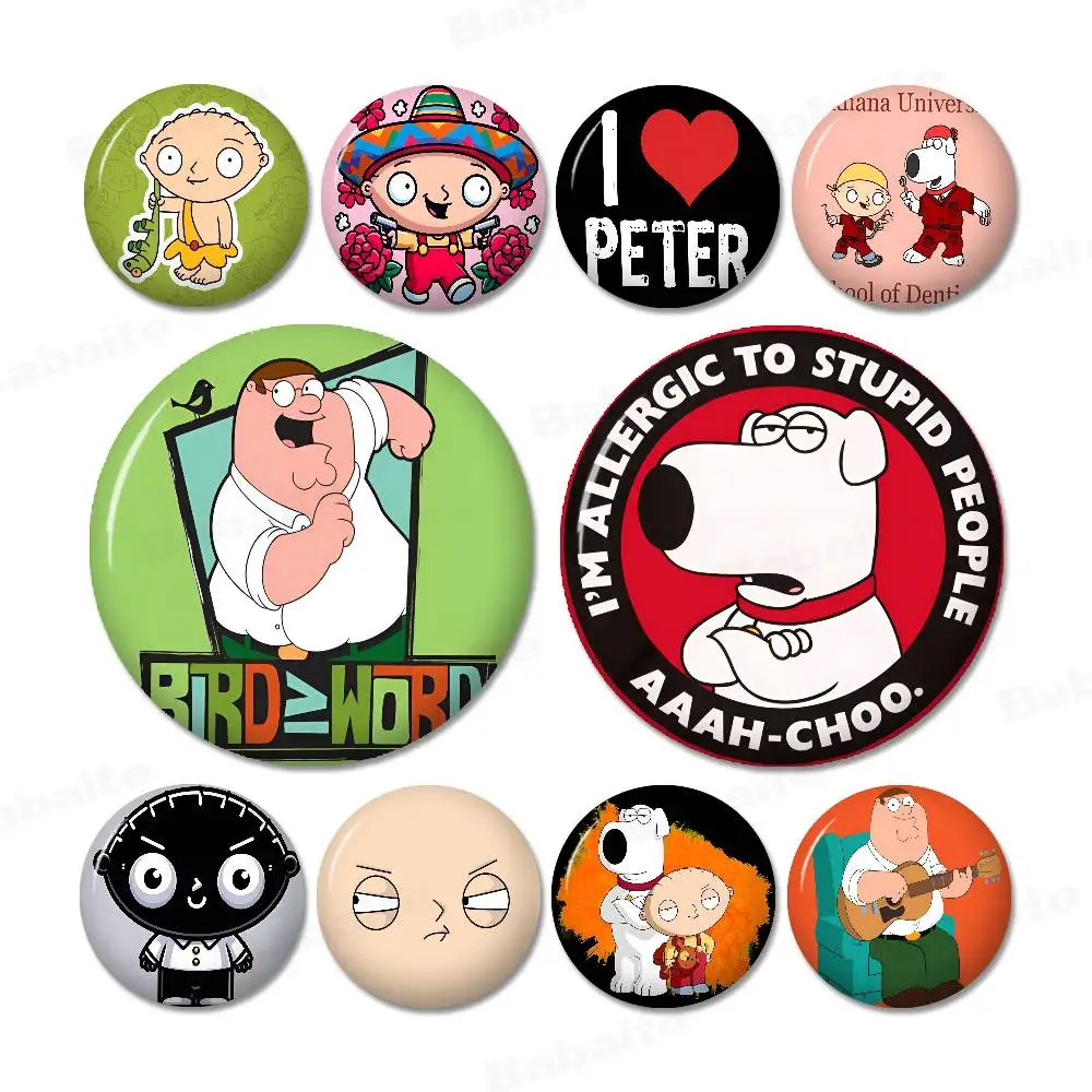 Stewie Griffin Photo Brooches Creative Round Badge Gifts Pins 32/44/58mm