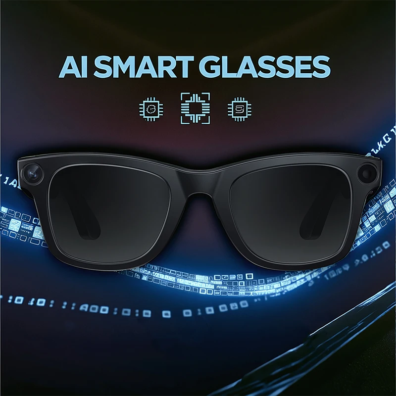 

AI Smart Camera Video Recorder Sunglasses Men Women 2025 Translator Headphones Sun Glasses Waterproof Anti Blue Light Eyewear