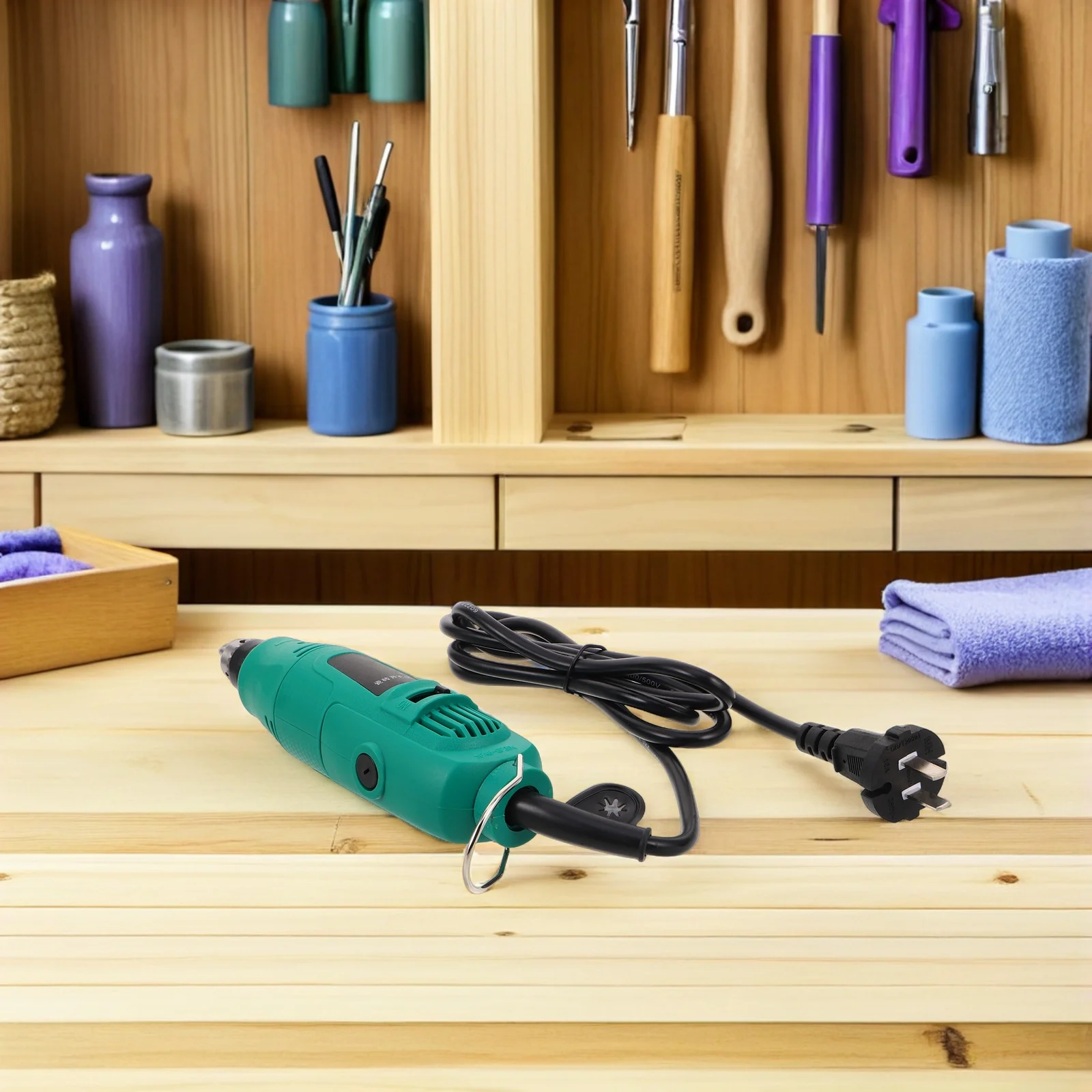 

1 Set Electric Drill Kit: Corded Power Drill With 32-Piece Bits Grinding Head For Wood Tile Automotive Furniture Handheld Impact