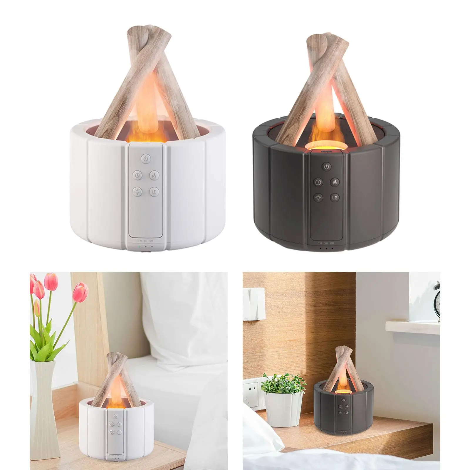 Essential Oil Diffuser Waterless Auto Off Noiseless Quiet 250ml Color Flame Humidifier for Home Yoga Living Room Large Room