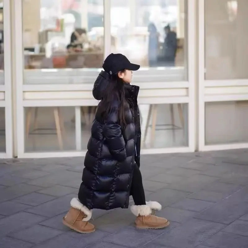 Kinder Mädchen Winter Ente Daunen jacke Dicke lange warme Puffer Mantel Jungen wasserdichte Kapuze Parkas Kinder Schnee Oberbekleidung