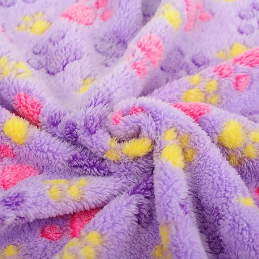 Comfortable Soft Dogs Cats Paw  Multi-color optional Fleece Blanket Flannel Blanket Winter Quilt Pet Blanket