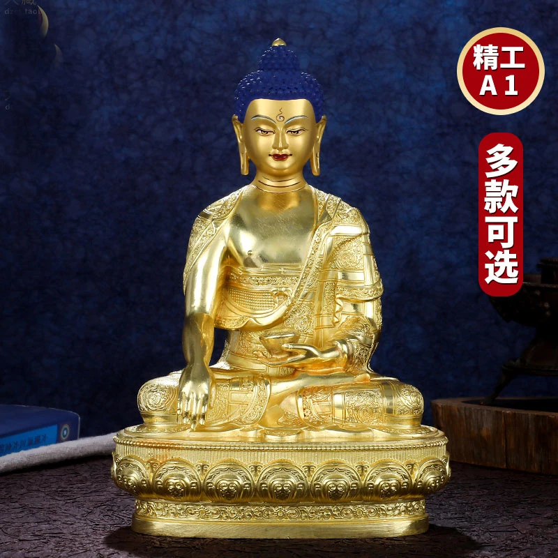 Buddhist High grade buddha statue Asia Buddhism Gilding golden Exorcism safety lucky Sakyamuni Amitabha God