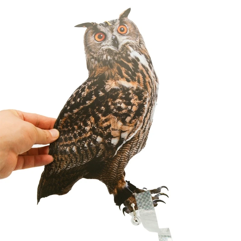 Hanging Ringing with Owl to Deter Birds with Reflective Strip and Rope Birds Hanging Device