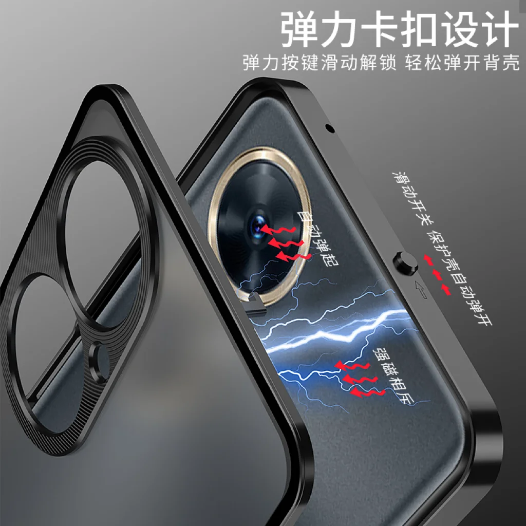 Aluminium Alloy Metal Frame Bumper for OPPO K11X Case Matte Acrylic Back Cover Camera Lens Protector Case Funda