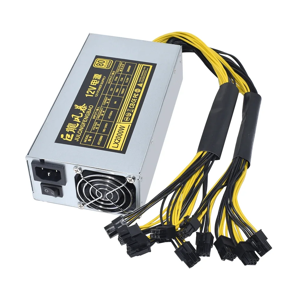 Imagem -04 - Senlifang-dispositivo de Fonte de Alimentação de Mineração Bitcoin Btc Antminer s7 s9 2u Canal Único 2000w Psu Etc Rvn Eficiência 10x6pin