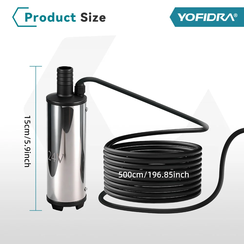 YOFIDRA 50–80 l/min elektrische Wasserpumpe, kabellose Tauch-Entwässerungspumpe, Abwasser-Behandlungswerkzeug für Makita 18 V Batterie-Pin – Detail 5
